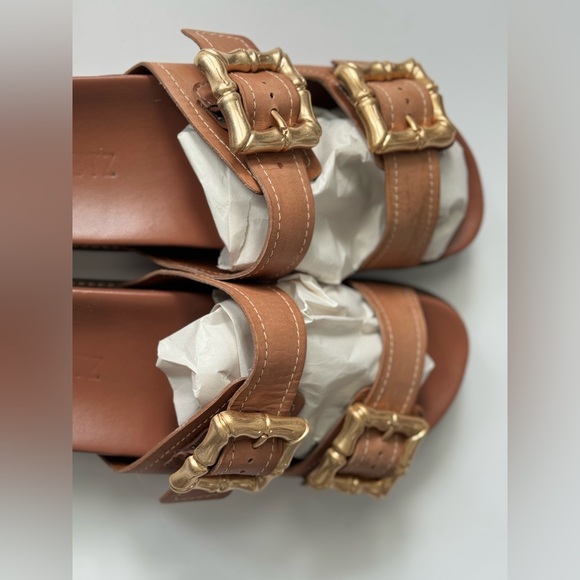 Schutz Enola Sporty Leather Sandals new wood size 9B - Picture 5 of 13